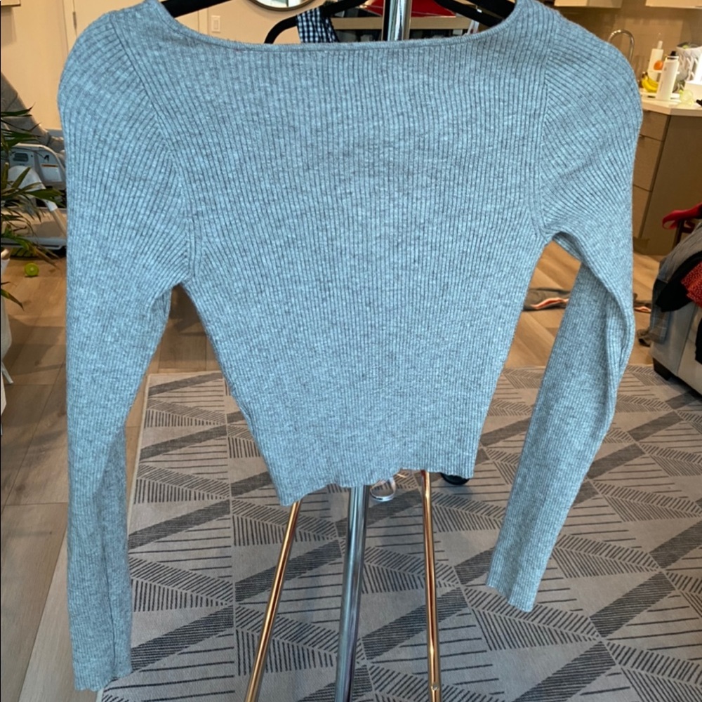 Cropped Grey Sweater